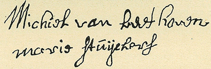 Signature of Michael van Beethoven and Maria Stuyckers - 1741...