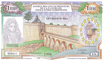 Le billet  de Blaye avec l'Ode à la Joie